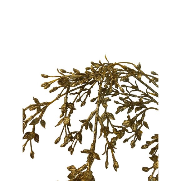 Glittery Gold Artificial Floral Branches For Holiday Decor Centerpiece Crafts - Picture 4 of 9